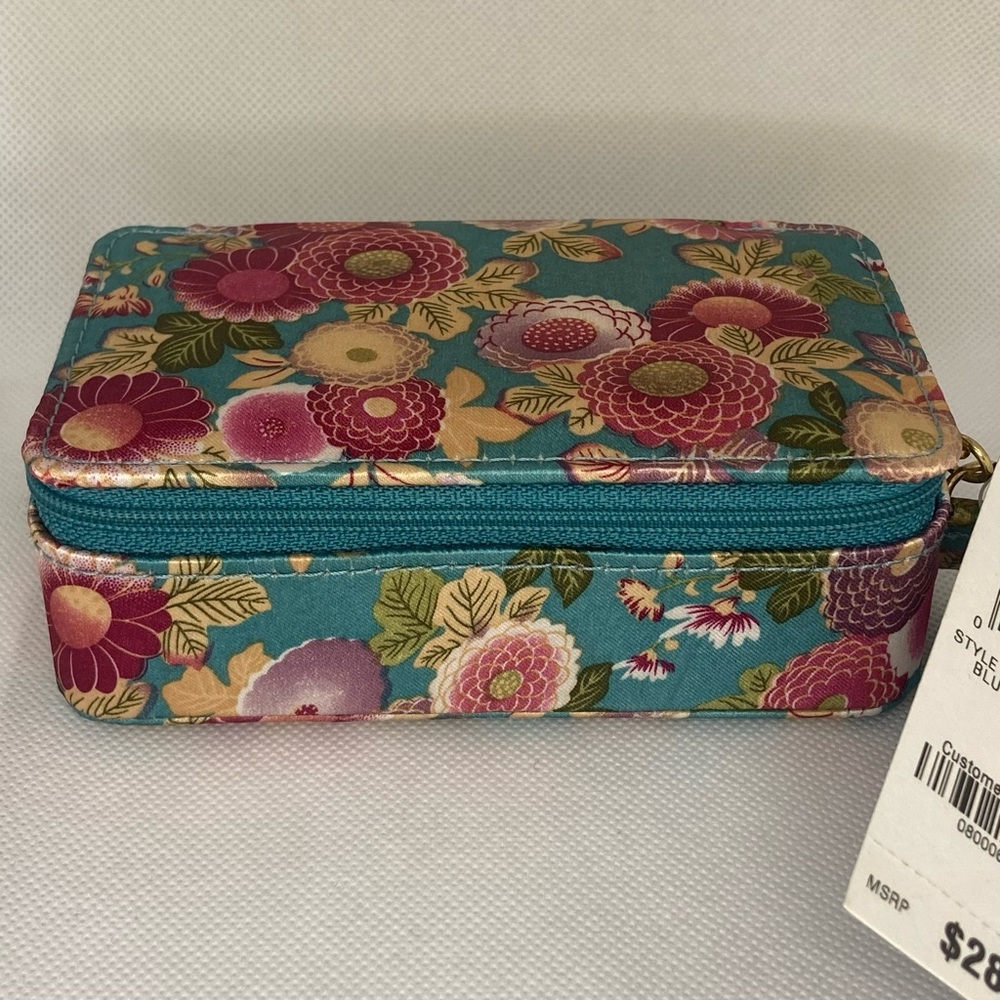 STYLE & CO BLUE ASIAN FLOWER JEWELRY BOX